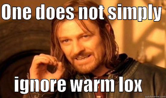 ONE DOES NOT SIMPLY       IGNORE WARM LOX       Boromir