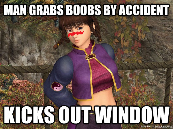 MAN GRABS BOOBS BY ACCIDENT KICKS OUT WINDOW - MAN GRABS BOOBS BY ACCIDENT KICKS OUT WINDOW  Tsundere Lei Fang