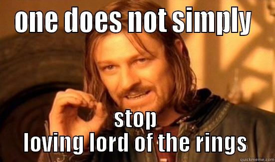 ONE DOES NOT SIMPLY  STOP LOVING LORD OF THE RINGS Boromir