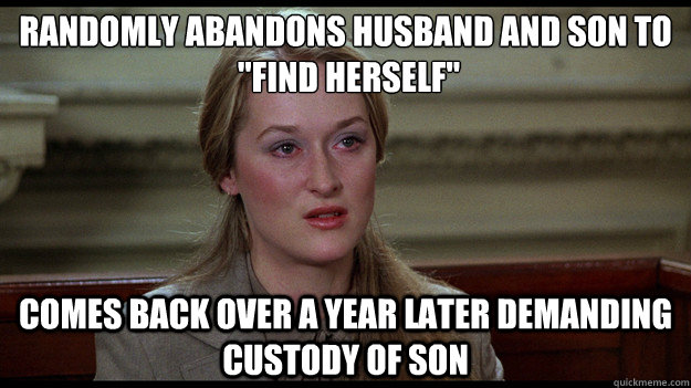 randomly abandons husband and son to
 