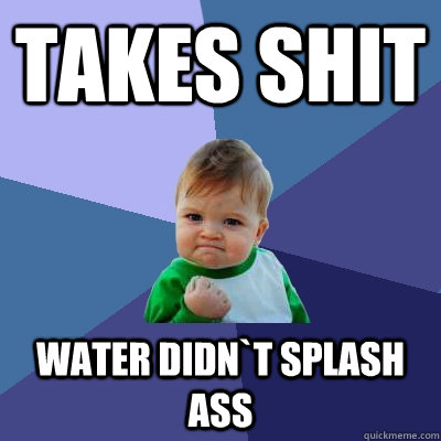 Takes shit water didn`t splash ass  Success Kid