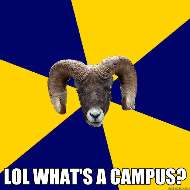  Lol what's a campus?  Suffolk Kid Ram