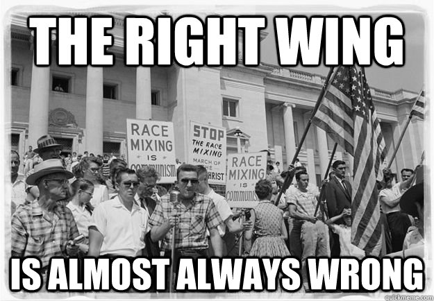 The right wing is almost always wrong - The right wing is almost always wrong  politics