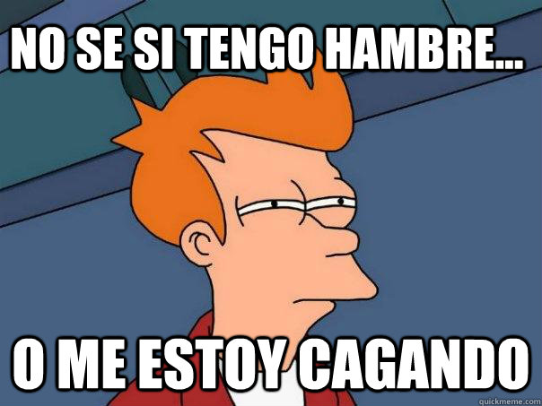 No se si tengo hambre... o me estoy cagando  Futurama Fry