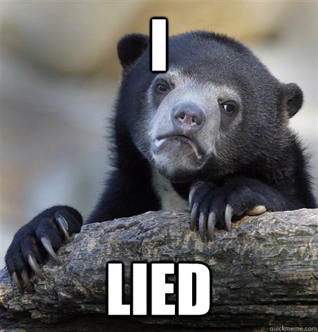 I LIED  Confession Bear