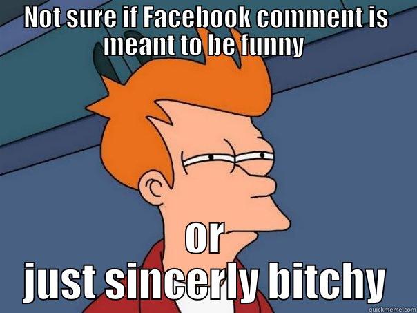 NOT SURE IF FACEBOOK COMMENT IS MEANT TO BE FUNNY  OR JUST SINCERLY BITCHY Futurama Fry