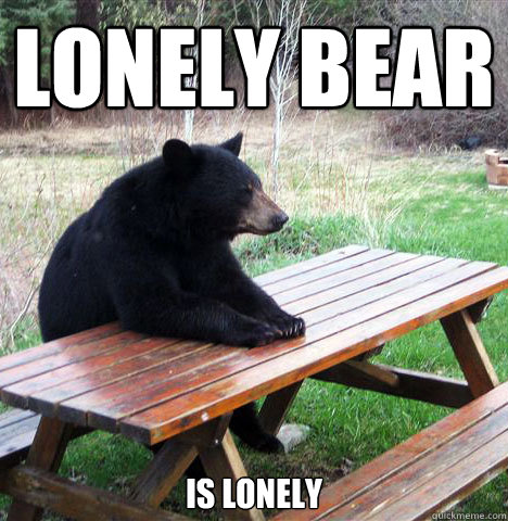 Lonely bear is lonely  waiting bear