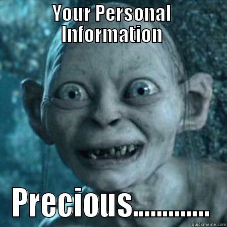 YOUR PERSONAL INFORMATION PRECIOUS............. Misc