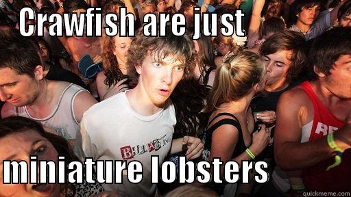 CRAWFISH ARE JUST                 MINIATURE LOBSTERS             Sudden Clarity Clarence