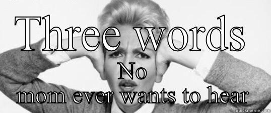 THREE WORDS NO MOM EVER WANTS TO HEAR Misc