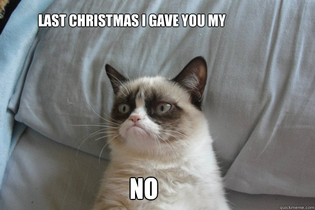  LAST CHRISTMAS I GAVE YOU MY NO Caption 3 goes here  tard grumpy cat