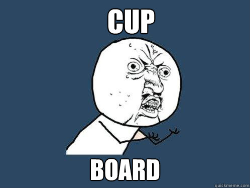 CUP BOARD  Y U No