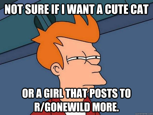 Not sure if I want a cute cat or a girl that posts to r/gonewild more.  Not sure if deaf
