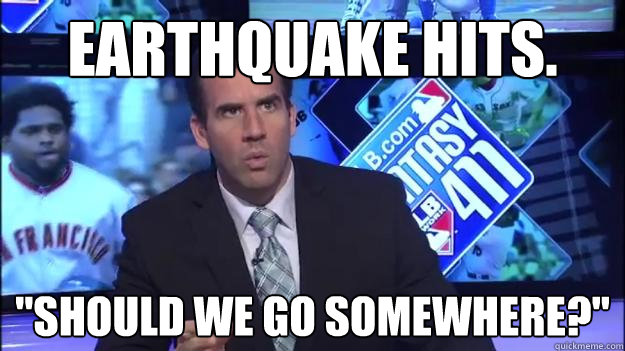 Earthquake hits. 
