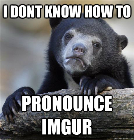 i dont know how to pronounce imgur  Confession Bear