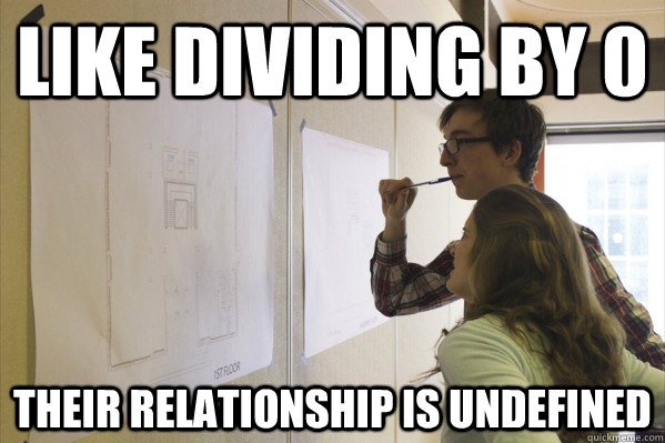 LIKE DIVIDING BY 0 THEIR RELATIONSHIP IS UNDEFINED - LIKE DIVIDING BY 0 THEIR RELATIONSHIP IS UNDEFINED  Nerd Couple