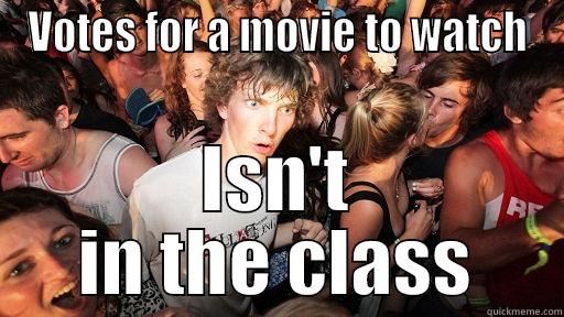 VOTES FOR A MOVIE TO WATCH ISN'T IN THE CLASS Sudden Clarity Clarence