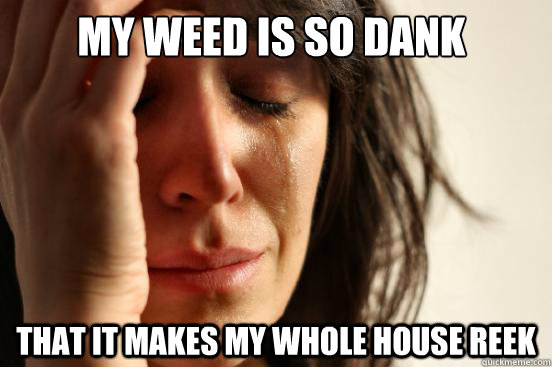 my weed is so dank that it makes my whole house reek  First World Problems