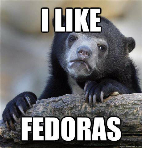 I LIKE FEdoras  Confession Bear