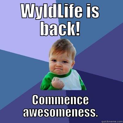 WYLDLIFE IS BACK! COMMENCE AWESOMENESS. Success Kid