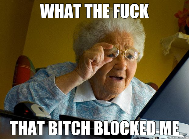 WHAT THE FUCK THAT BITCH BLOCKED ME - WHAT THE FUCK THAT BITCH BLOCKED ME  Grandma finds the Internet