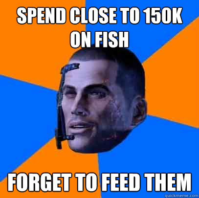 spend close to 150k on fish forget to feed them  Shepards life