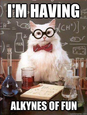 I'm having Alkynes of fun  Chemistry Cat
