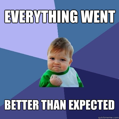 Everything went better than expected - Everything went better than expected  Success Kid