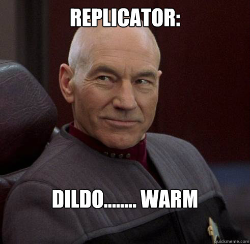 REPLICATOR: DILDO........ WARM  Captain Picard