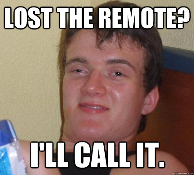 Lost the remote? I'll call it.  10 Guy