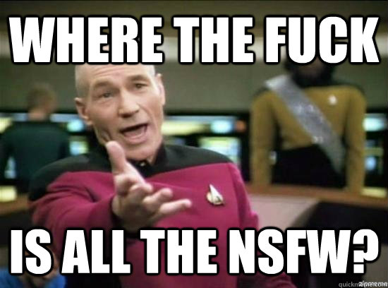 Where the fuck is all the NSFW? - Where the fuck is all the NSFW?  Misc