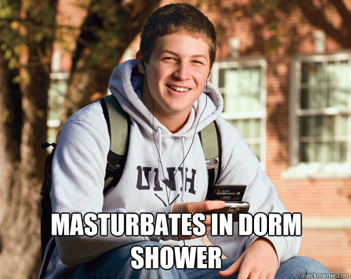  MaSTURBATES IN DORM SHOWER  College Freshman