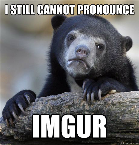 I still Cannot pronounce  imgur - I still Cannot pronounce  imgur  Confession Bear