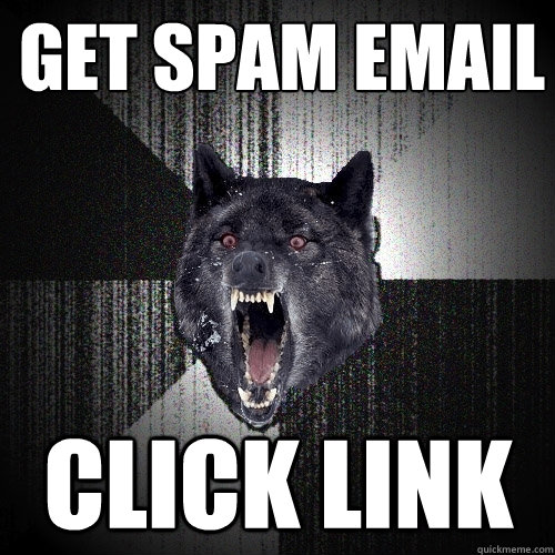 get spam email click link  Insanity Wolf