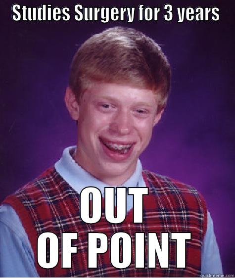 STUDIES SURGERY FOR 3 YEARS OUT OF POINT Bad Luck Brian