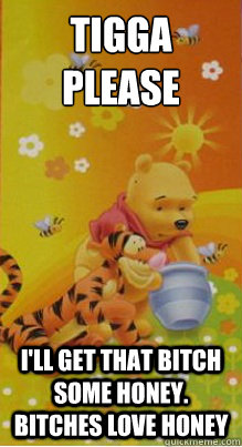 tigga please i'll get that bitch some honey. bitches love honey  Pooh Bear