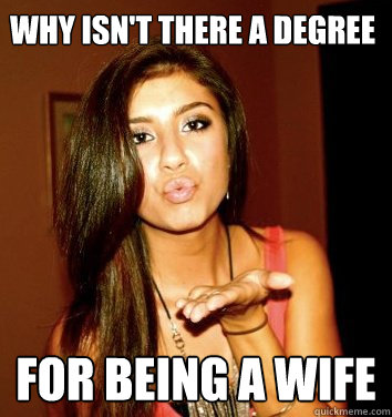why isn't there a degree for being a wife  the college sorostitute