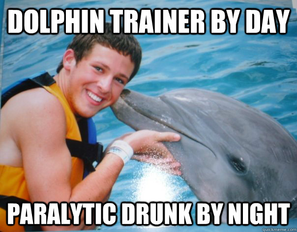 Dolphin Trainer by day Paralytic drunk by night - Dolphin Trainer by day Paralytic drunk by night  daynight