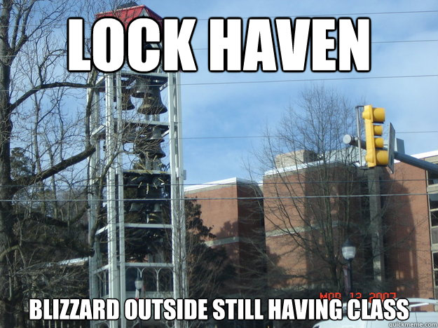 Lock Haven Blizzard outside still having Class  