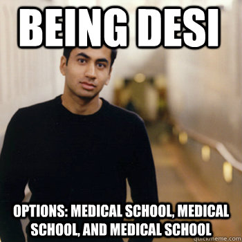 being desi options: medical school, medical school, and medical school  Straight A Stoner
