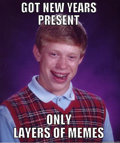 GOT NEW YEARS PRESENT ONLY LAYERS OF MEMES Bad Luck Brian