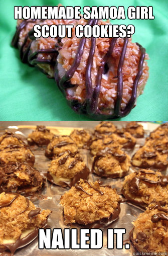 Homemade samoa girl scout cookies? Nailed it.  
