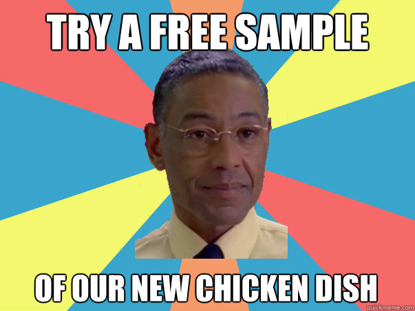 TRY A FREE SAMPLE OF OUR NEW CHICKEN DISH - TRY A FREE SAMPLE OF OUR NEW CHICKEN DISH  BB Gus