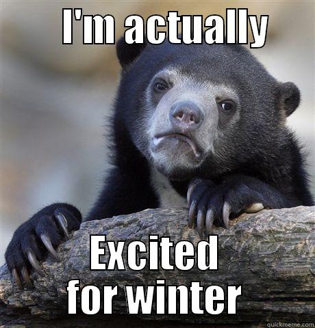         I'M ACTUALLY       EXCITED FOR WINTER Confession Bear