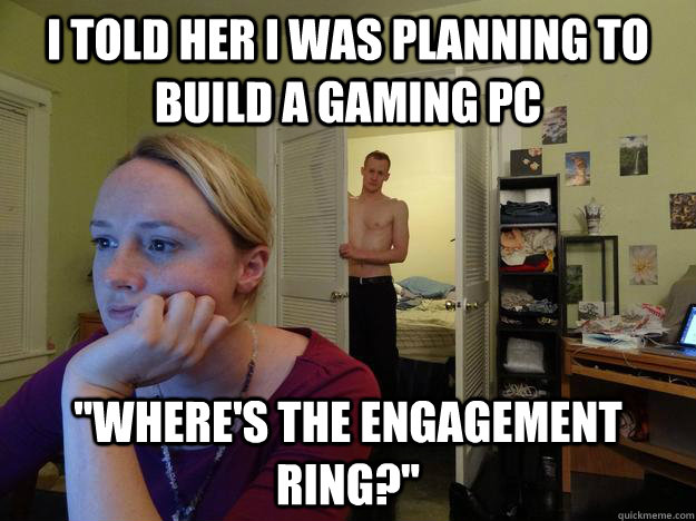 I told her I was planning to build a gaming pc 
