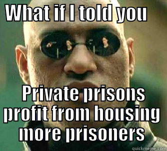  WHAT IF I TOLD YOU       PRIVATE PRISONS PROFIT FROM HOUSING MORE PRISONERS Matrix Morpheus