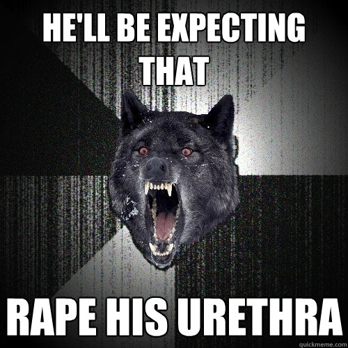 he'll be expecting that rape his urethra - he'll be expecting that rape his urethra  Insanity Wolf