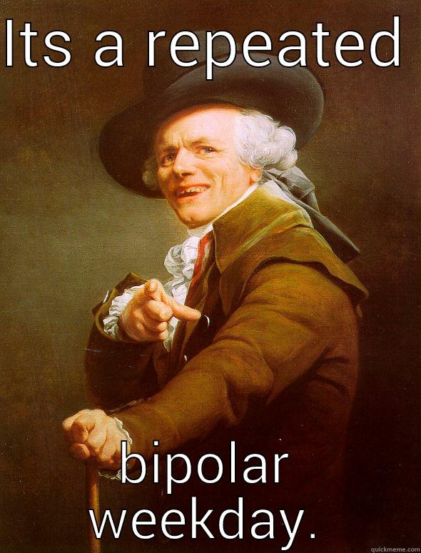 ITS A REPEATED  BIPOLAR WEEKDAY. Joseph Ducreux