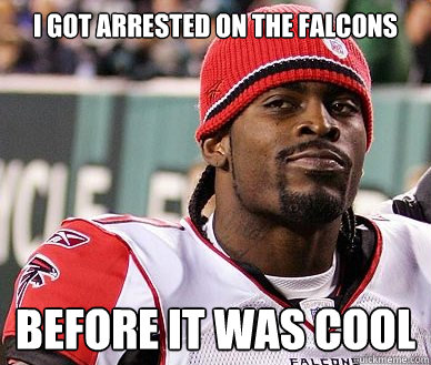 i got arrested on the falcons before it was cool  falcons arrested players