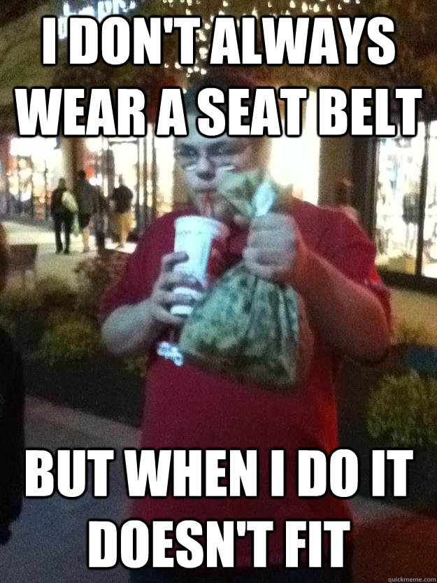 I Don't always wear a seat belt but when i do it doesn't fit  